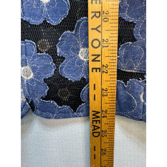 N by Nancy Women's 2 Button Casual Blazer Size M Navy Blue Floral Long Sleeve - Picture 9 of 15